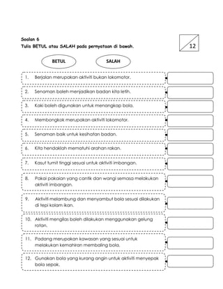 Ujian PJ Pertengahan Tahun 2014 Tahun 1
