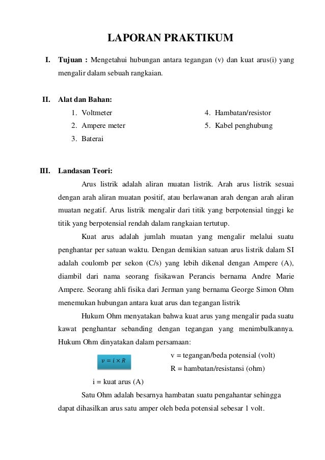 Format Laporan Praktikum Fisika - Kunci Jawaban