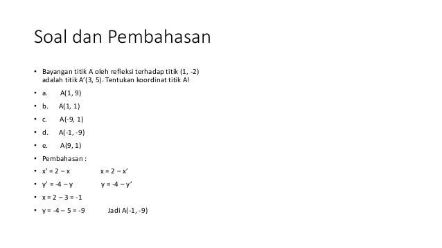 Transformasi Geometri Sma Global Prestasi Ryan Yonathan Xi Sos