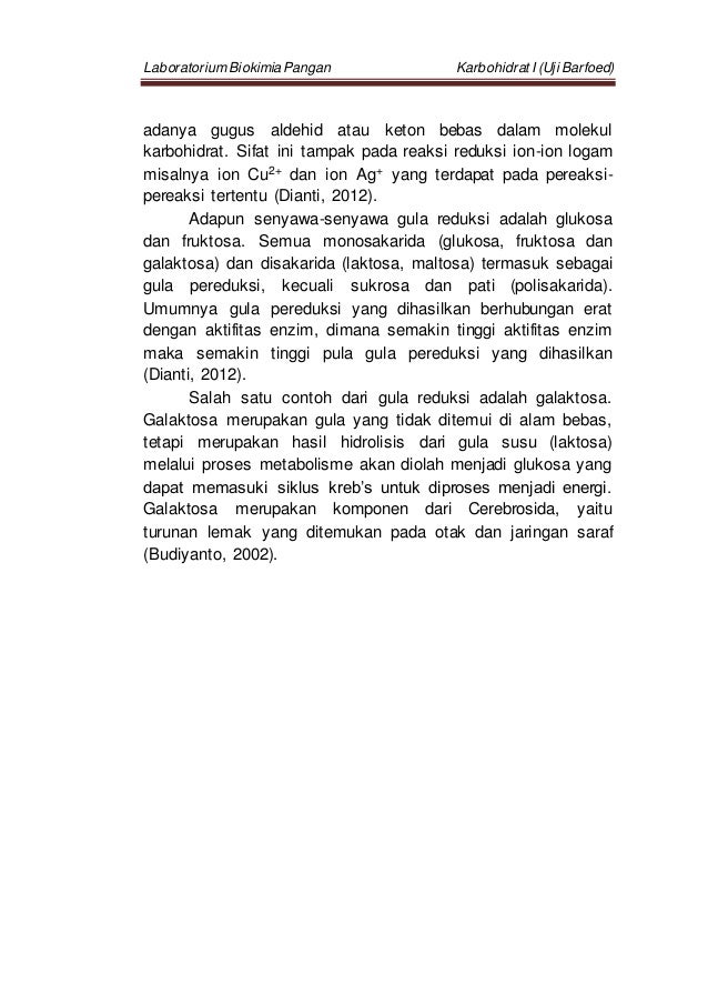 Biokimia Pangan - Uji barfoed