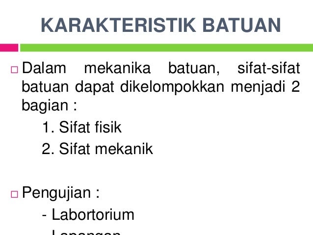 Uji berat titik (point load test) UNPAR