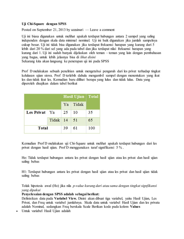 Uji chi square | DOCX