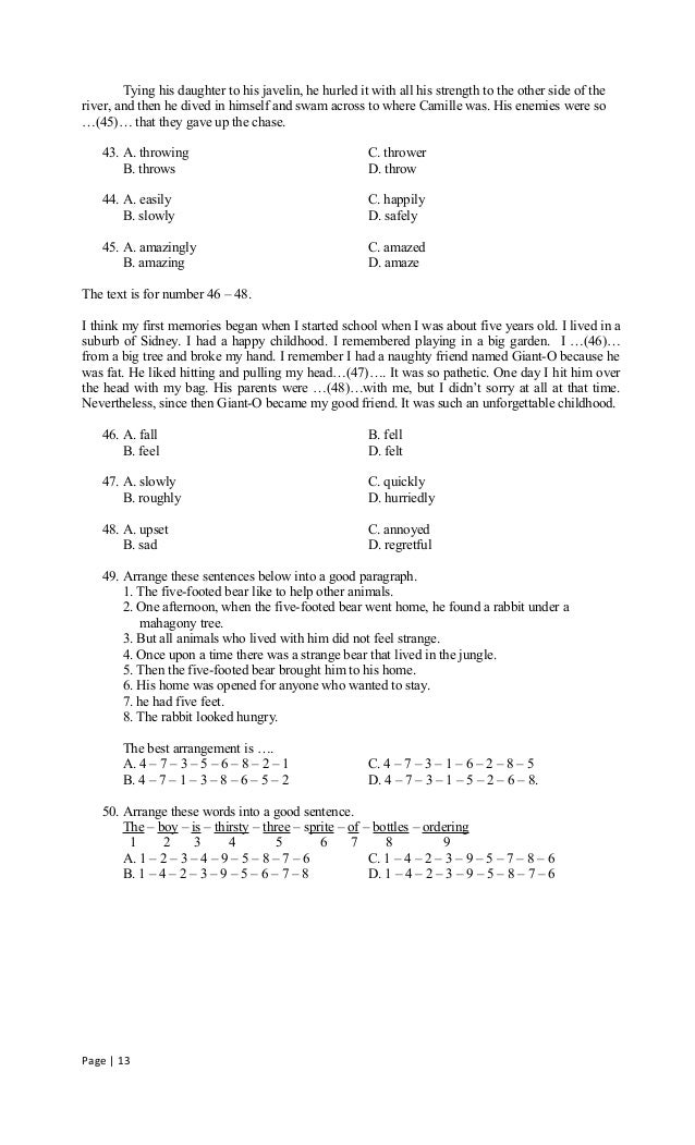 Latihan Soal Bahasa Inggris Unbk Smp 2019