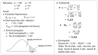 Uji hipotesis 2 rata rata | PPTX