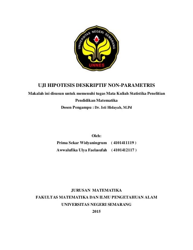 Uji Hipotesis Deskriptif Non Parametris