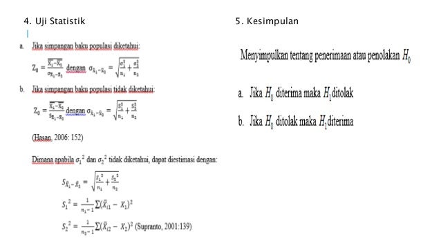 Uji hipotesis dua rata rata