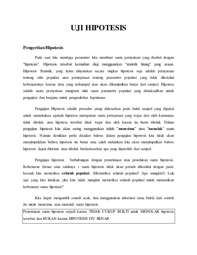 Uji Hipotesis