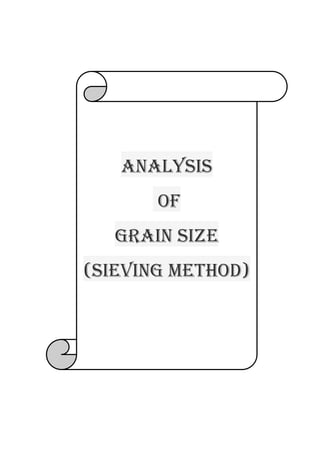 Analysis
Of
Grain size
(Sieving method)

 