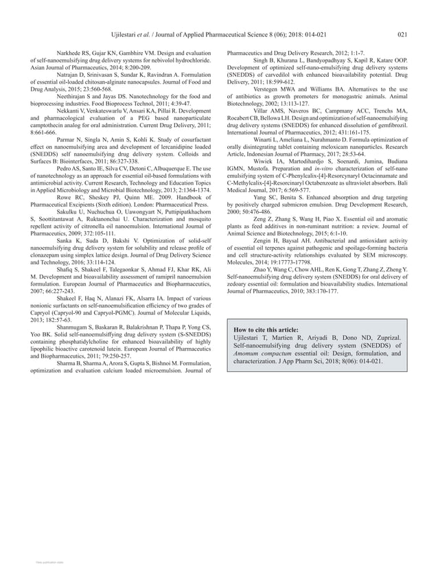 Self-nanoemulsifying drug delivery system (SNEDDS) of Amomum compactum ...