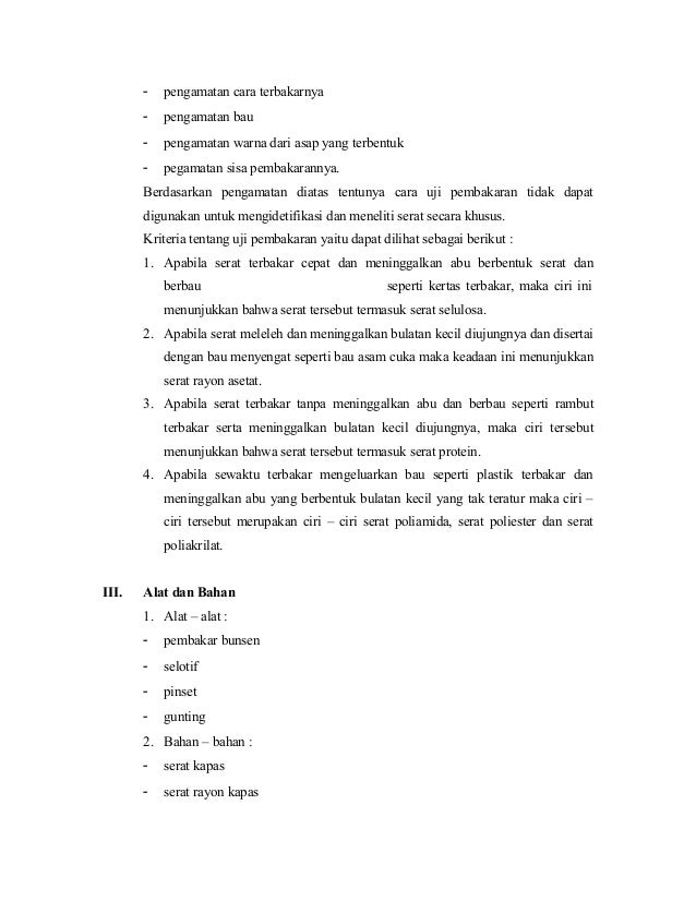 Uji Pembakaran Tekstil