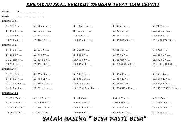 Best 14+ Soal Perkalian Dan Pembagian Kelas 5, Paling Baru!
