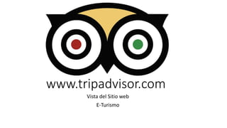 www.tripadvisor.com
Vista del Sitio web
E-Turismo
 
