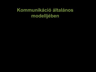 Kommunikáció általános
modelljében
Kommunikációs csatorna absztrakt értelemben.
Tér és idő csatornája
Teret áthidaló kommunikáció
Időt áthidaló kommunikáció
 