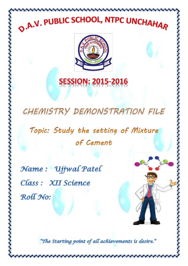 Chemistry Project Front Page