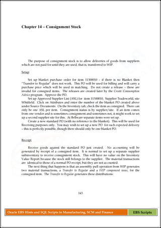 Oracle EBS Hints and SQL Scripts in Manufacturing, SCM and Finance EBS Scripts
 