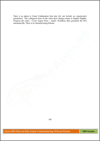 Oracle EBS Hints and SQL Scripts in Manufacturing, SCM and Finance EBS Scripts
 