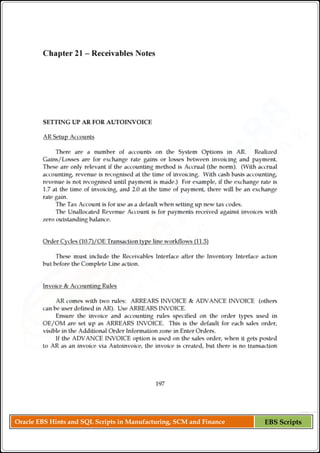 Oracle EBS Hints and SQL Scripts in Manufacturing, SCM and Finance EBS Scripts
 