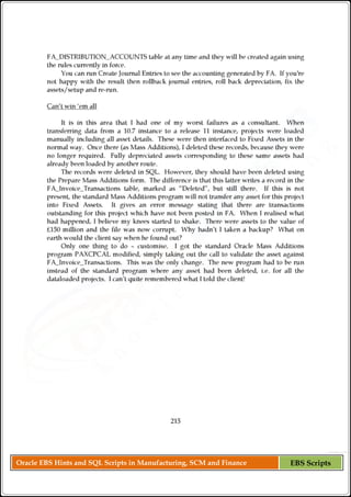 Oracle EBS Hints and SQL Scripts in Manufacturing, SCM and Finance EBS Scripts
 
