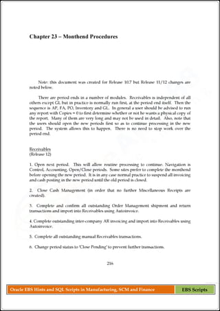 Oracle EBS Hints and SQL Scripts in Manufacturing, SCM and Finance EBS Scripts
 