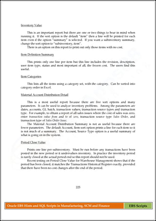 Oracle EBS Hints and SQL Scripts in Manufacturing, SCM and Finance EBS Scripts
 