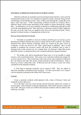 Oracle EBS Hints and SQL Scripts in Manufacturing, SCM and Finance EBS Scripts
 