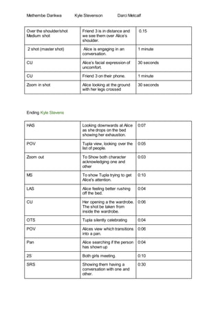Shooting script | DOCX