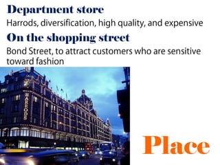 Department store

On the shopping street




                         Place
 