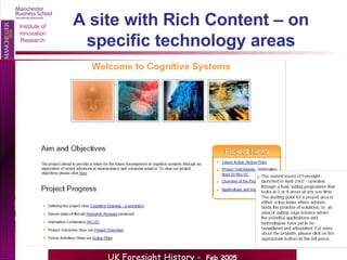 A site with Rich Content – on specific technology areas 