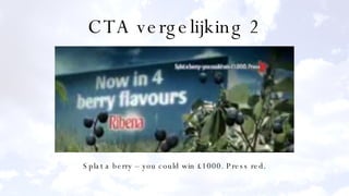 CTA vergelijking 2 Splat a berry – you could win £1000. Press red. 