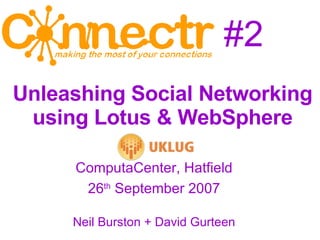 #2 ,[object Object],[object Object],[object Object],Social Networking Using Lotus & WebSphere   Unleashing Social Networking  using Lotus & WebSphere   