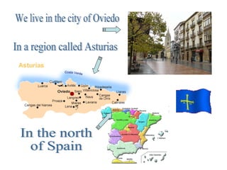 We live in the city of Oviedo In a region called Asturias In the north of Spain 