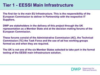 Tier 1 - EESSI Main Infrastructure
The first tier is the main EU Infrastructure. This is the responsibility of the
Europea...