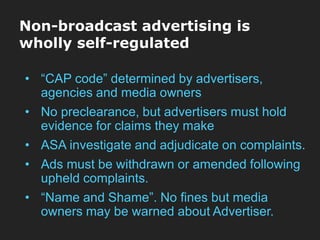 Overview of UK Advertising Regulation | PDF