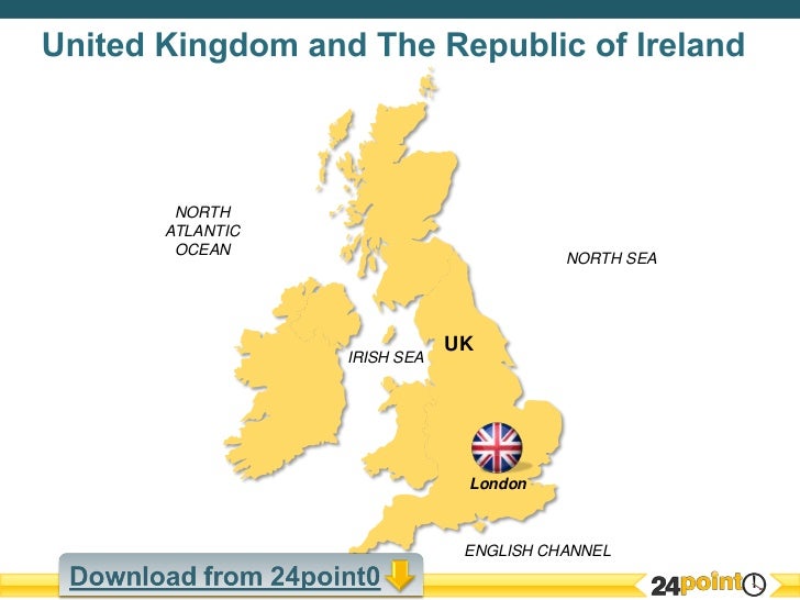 United Kingdom and The Republic of Ireland Editable PPT Map