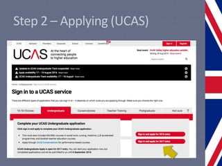 Step 2 – Applying (UCAS)
 