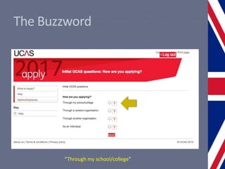 The Buzzword
“Through my school/college”
 