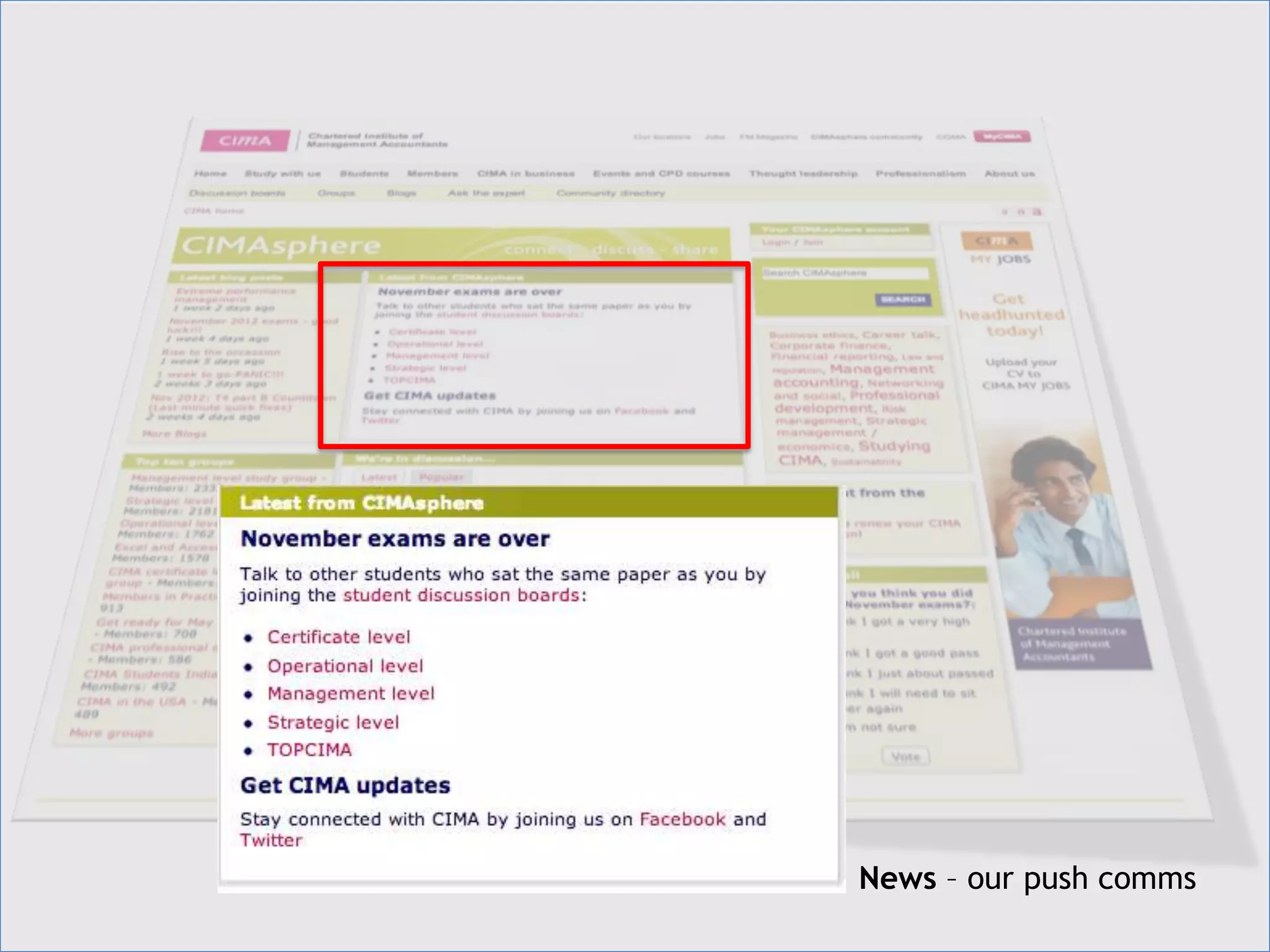 News – our push comms
 
