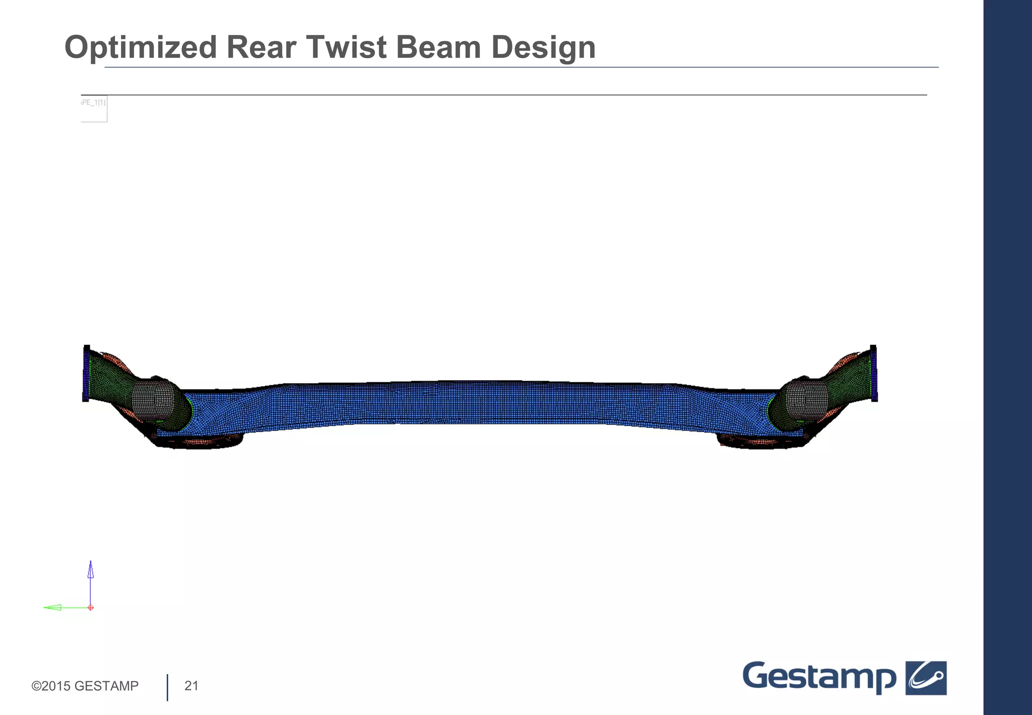 21©2015 GESTAMP
Optimized Rear Twist Beam Design
 
