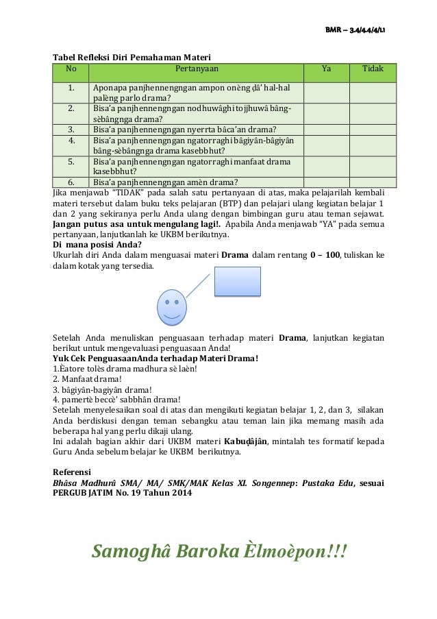 Ukbm Smester 4 3 4 Bhs Madura Drama