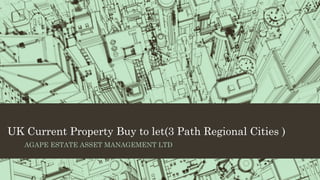 UK Current Property Buy to let(3 Path Regional Cities )
AGAPE ESTATE ASSET MANAGEMENT LTD
 
