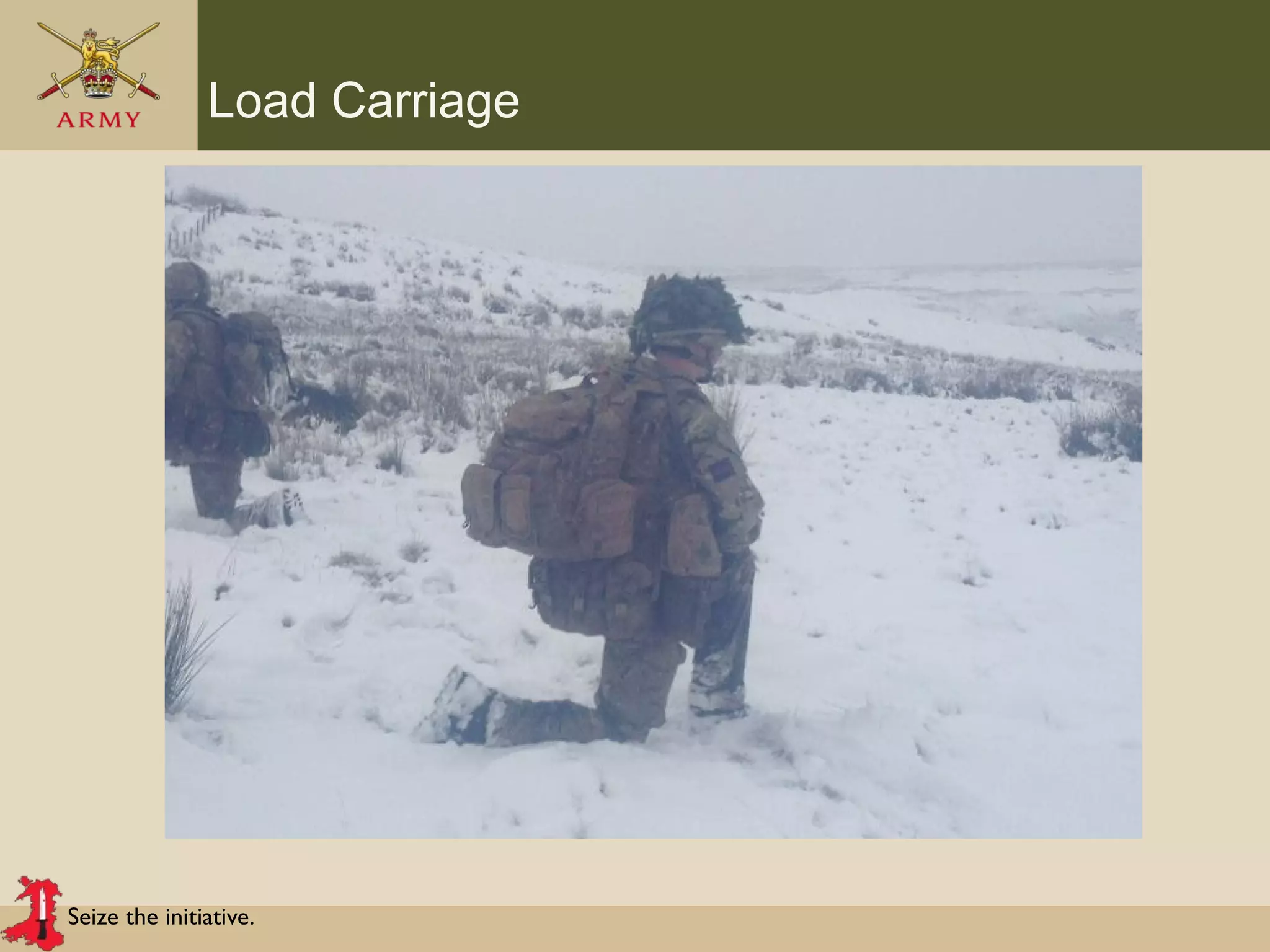 Seize the initiative.
Load Carriage
 