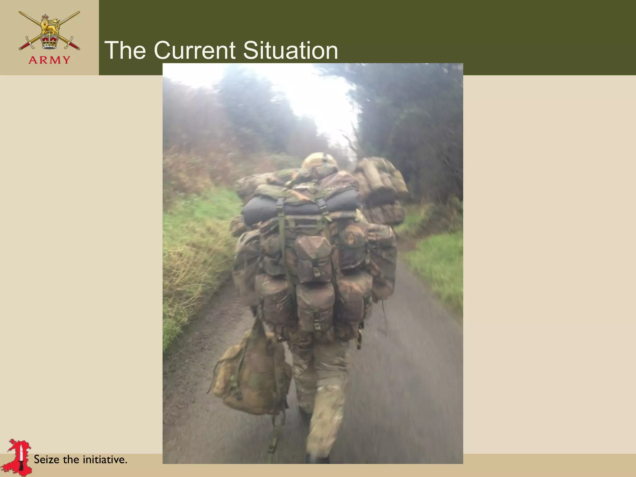 Seize the initiative.
The Current Situation
 