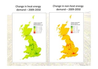 Change in non-heat energy
demand – 2009-2050
Change in heat energy
demand – 2009-2050
 