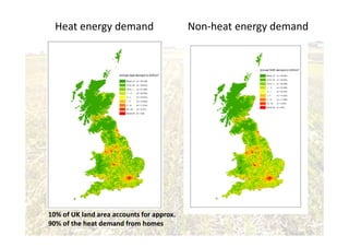 10% of UK land area accounts for approx.
90% of the heat demand from homes
Non-heat energy demandHeat energy demand
 