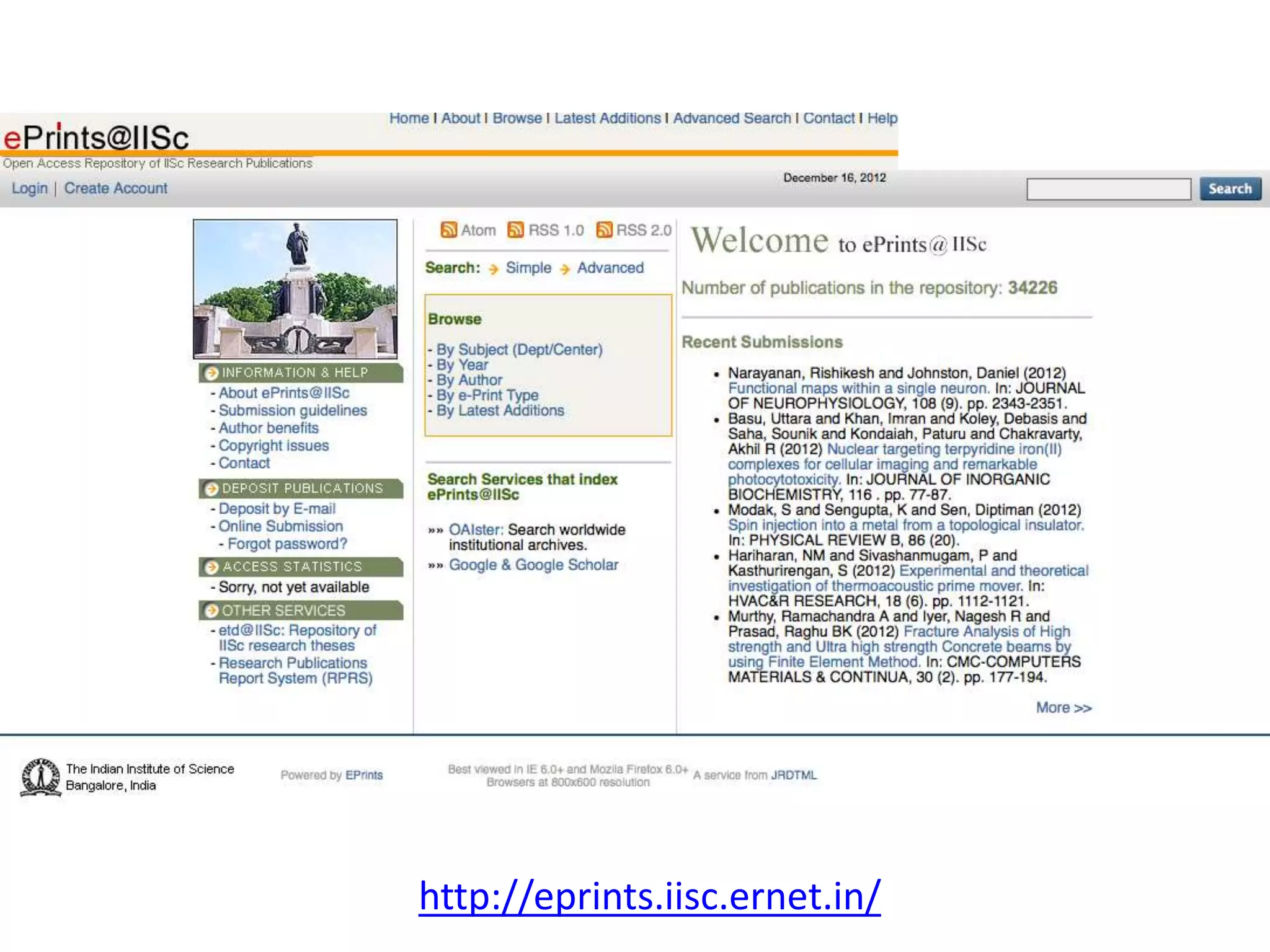 http://eprints.iisc.ernet.in/
 