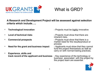 Uk Grants - Grant for Research and Development | PPT