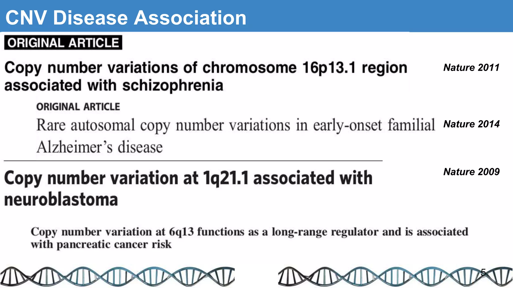 CNV Disease Association
Nature 2011
Nature 2014
Nature 2009
5
 