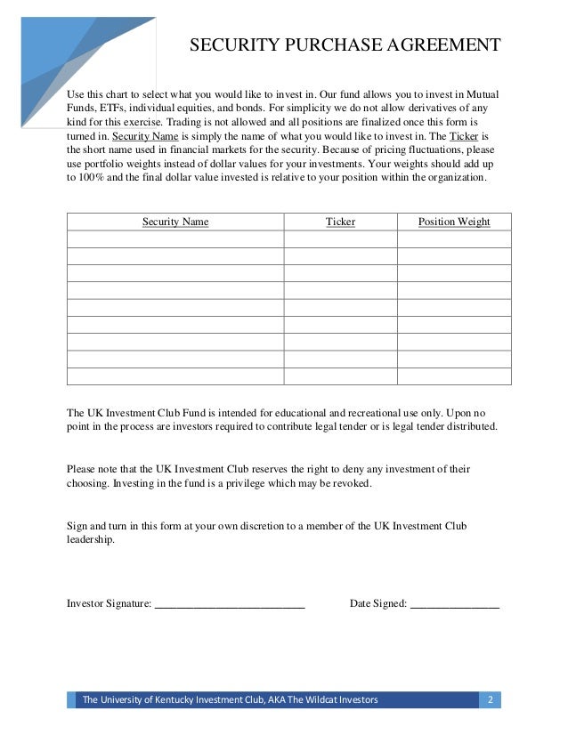 investment club agreements