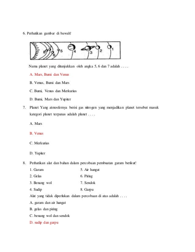 Ukk Kelas 6 Tema 9 Paket 3