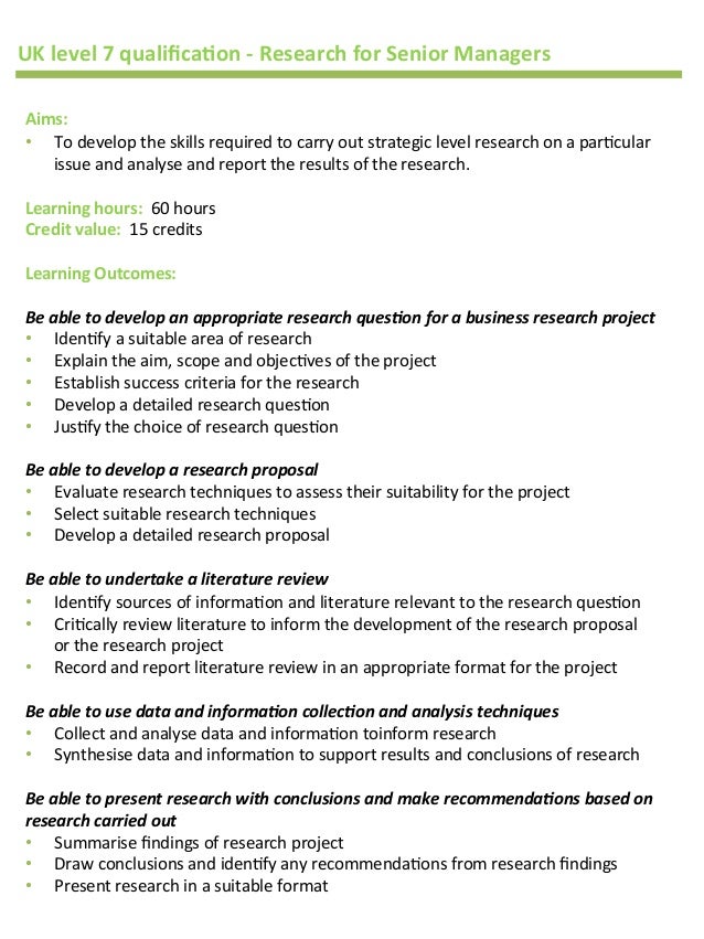 Research proposal strategic management